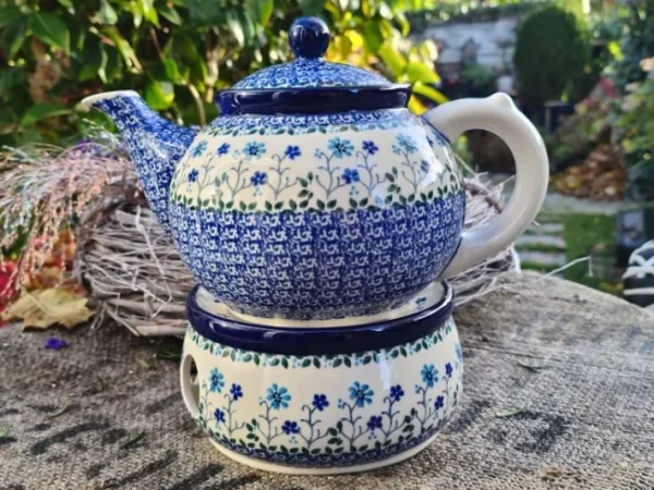 Teekanne mit Stövchen, 1200 ml, Spring Hill^Bunzlauer Keramik Outlet