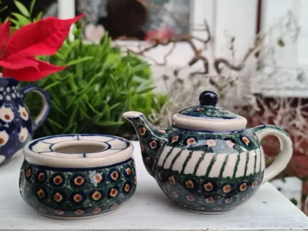 Teekanne mit Stövchen, Miniatur, Tradition 1, BSN 5832^Bunzlauer Keramik Sale