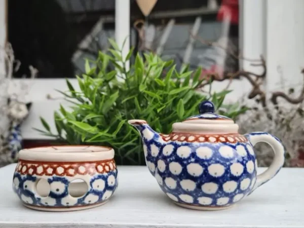 Teekanne mit Stövchen, Miniatur, Tradition - BSN 2173^Bunzlauer Keramik Online