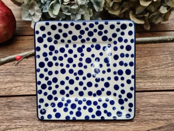 Teller / Platte 15x15 cm, Crazy Dots, BSN A-1466^Bunzlauer Keramik Outlet