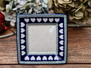 Teller / Platte 15x15 cm, White Valentine, BSN R-159^Bunzlauer Keramik Clearance