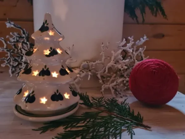 Windlicht Tannenbaum, 15 cm, Tradition 22, BSN U-100^Bunzlauer Keramik Online