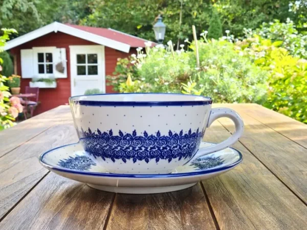 XXL Einzelstück! Tasse mit Untertasse, 4 l Vol., Unikat 10 - BSN 6156^Bunzlauer Keramik New