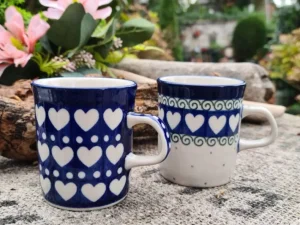 Zweisamkeit, 150 ml, 2er Set Espressobecher / Kinderbecher, BSN J-4670^Bunzlauer Keramik New