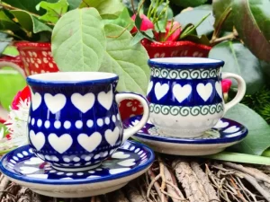 Zweisamkeit, 2er Set, Mocca- / Espressotasse mit Unterteller, 70-80 ml, BSN J-4760^Bunzlauer Keramik Hot